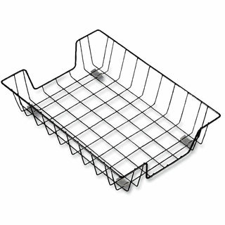 Wire Metal Letter Tray, 1 Section, Letter Size Files, 10" x 14.13" x 3", Black