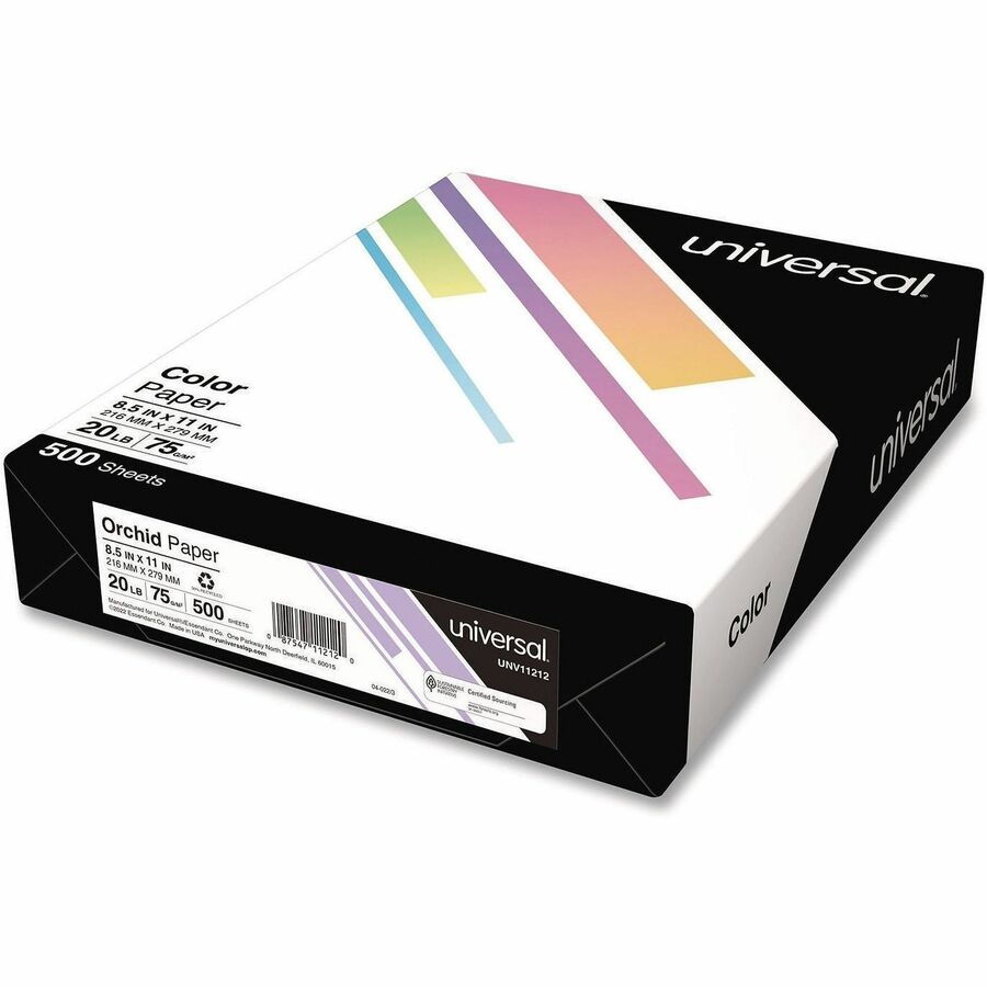 Deluxe Colored Paper, 20 lb Bond Weight, 8.5 x 11, Orchid, 500 Sheets/Ream, 10 Reams/Carton