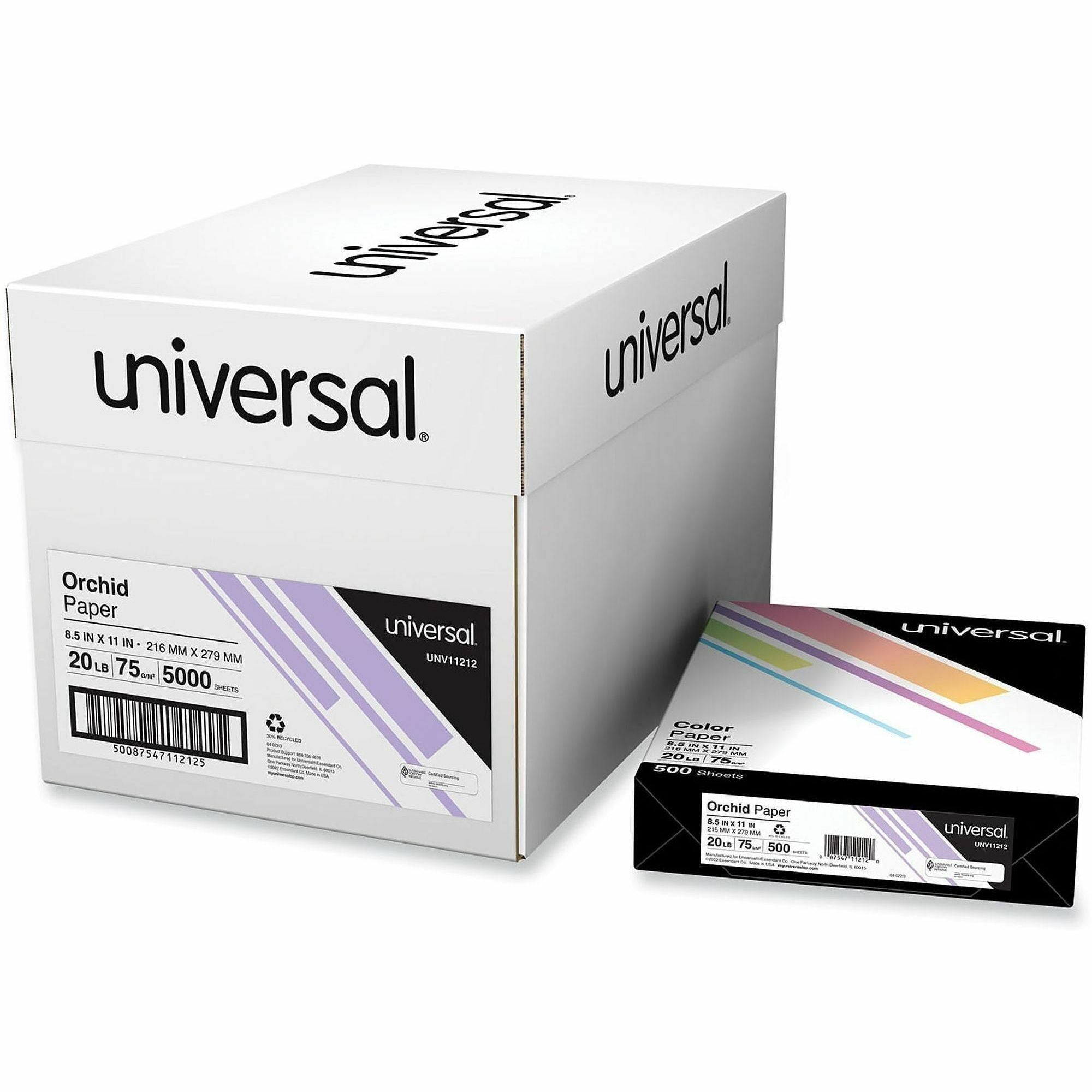 Deluxe Colored Paper, 20 lb Bond Weight, 8.5 x 11, Orchid, 500 Sheets/Ream, 10 Reams/Carton