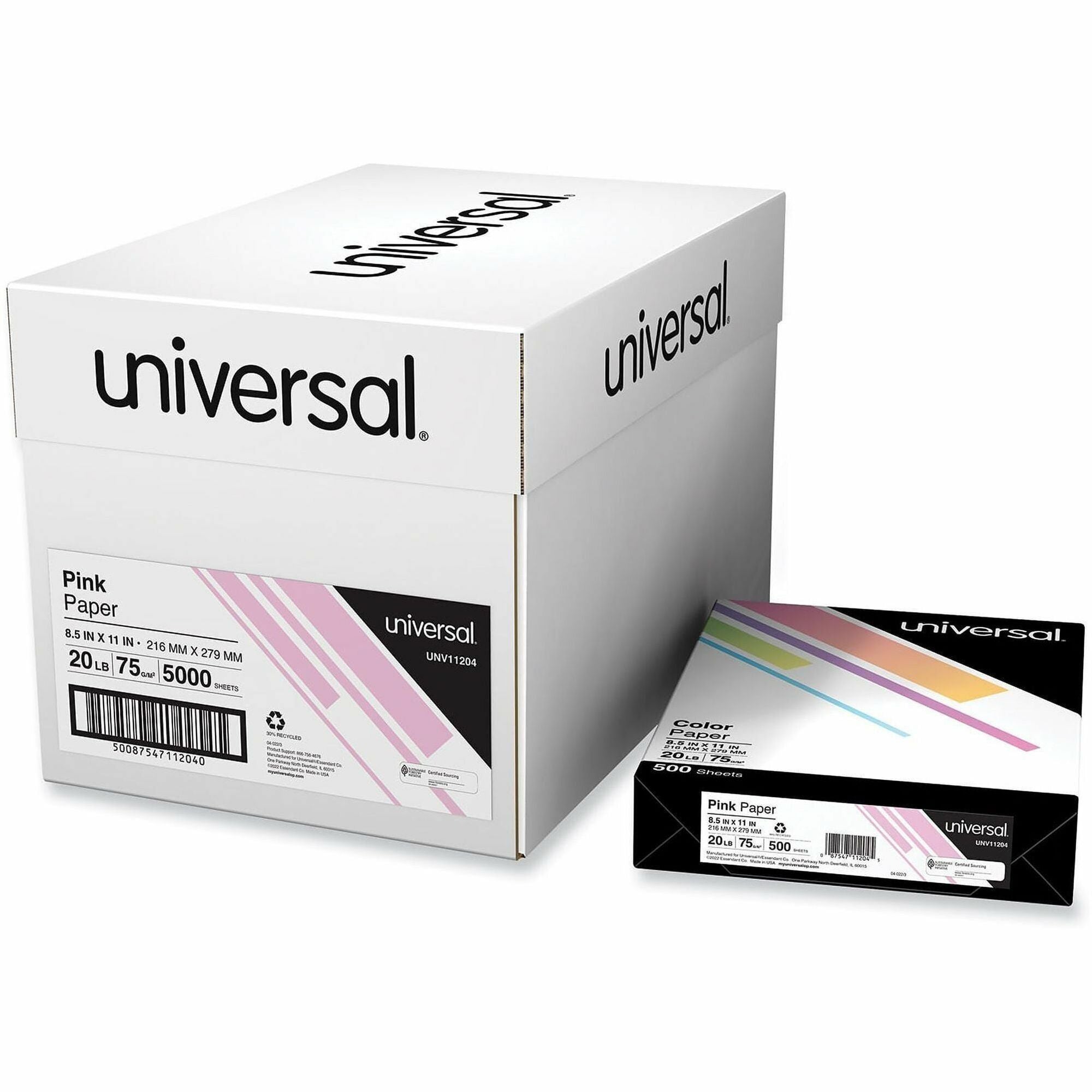 Deluxe Colored Paper, 20 lb Bond Weight, 8.5 x 11, Pink, 500 Sheets/Ream, 10 Reams/Carton