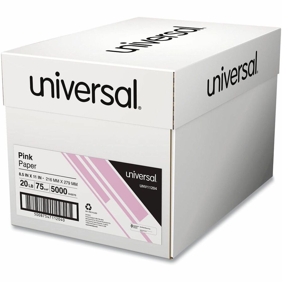 Deluxe Colored Paper, 20 lb Bond Weight, 8.5 x 11, Pink, 500 Sheets/Ream, 10 Reams/Carton