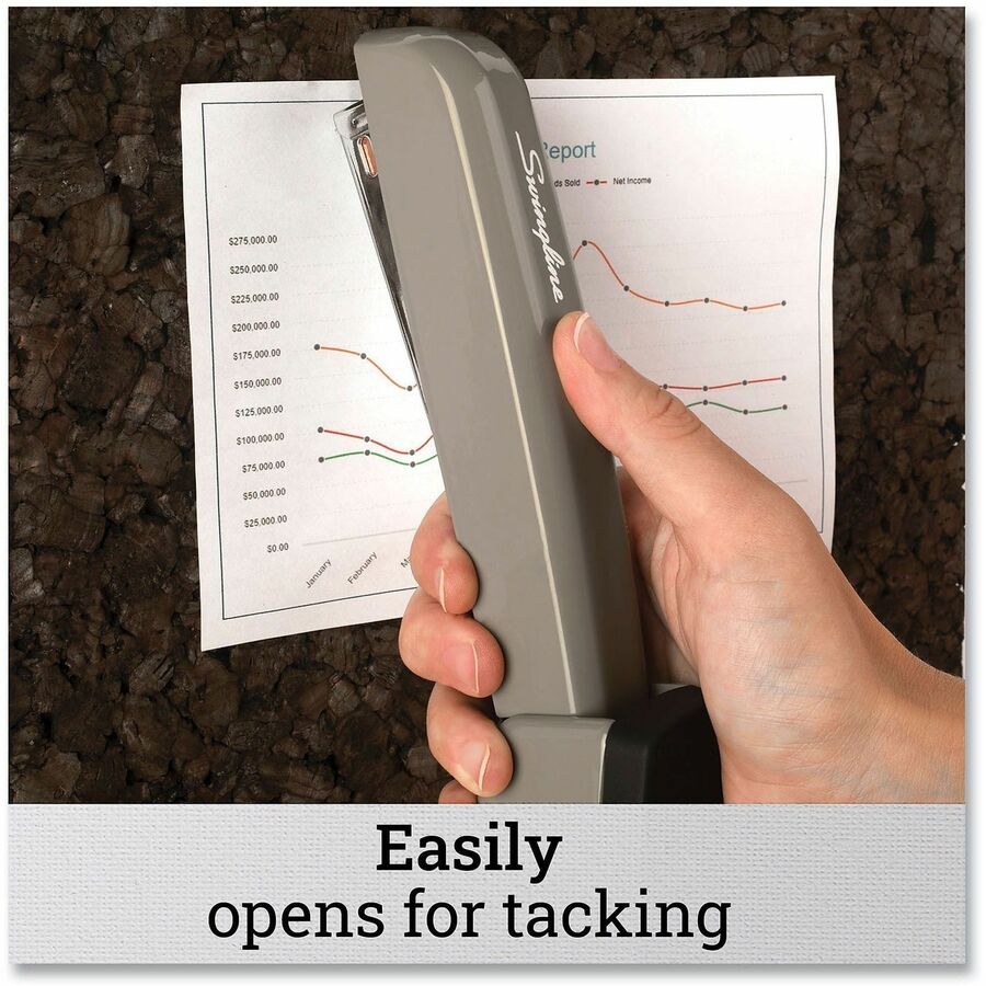 747 Business Full Strip Desk Stapler, 30-Sheet Capacity, Steel Gray