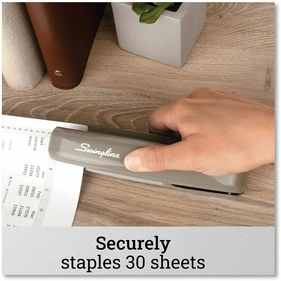 747 Business Full Strip Desk Stapler, 30-Sheet Capacity, Steel Gray