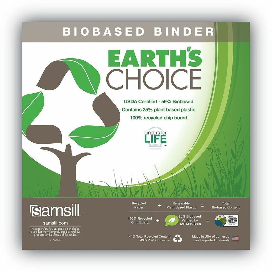 Earth's Choice Plant-Based BOHO D-Ring View Binders, 1.5" Capacity, 11 x 8.5, Rose, 2/Pack