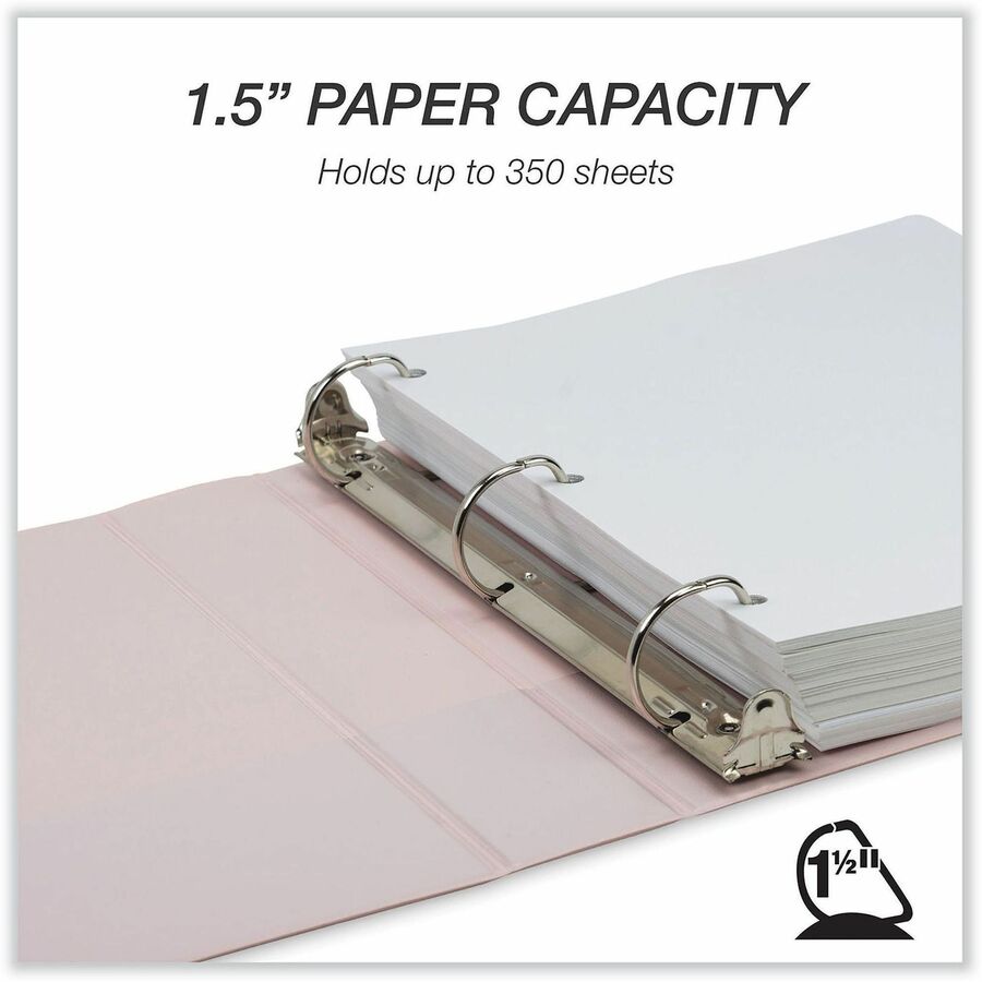 Earth's Choice Plant-Based BOHO D-Ring View Binders, 1.5" Capacity, 11 x 8.5, Rose, 2/Pack