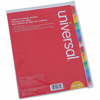 Deluxe Table of Contents Dividers for Printers, 31-Tab, 1 to 31, 11 x 8.5, White, 1 Set