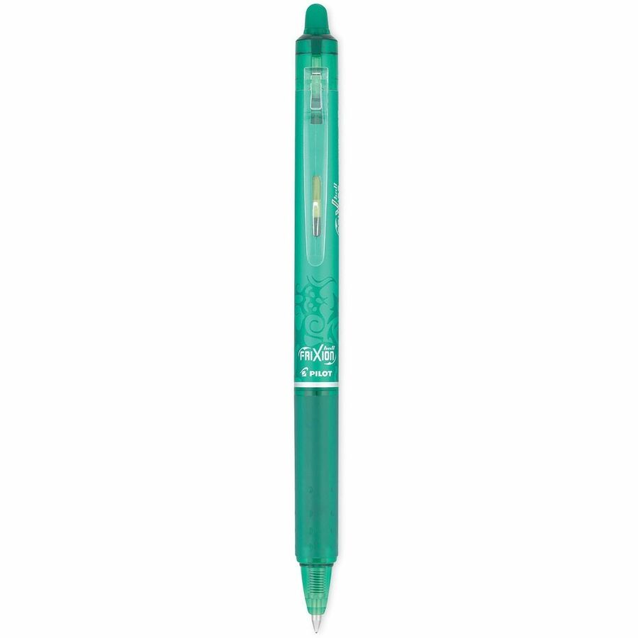 FriXion Clicker Erasable Gel Pen, Retractable, Fine 0.7 mm, Green Ink, Green Barrel, Dozen