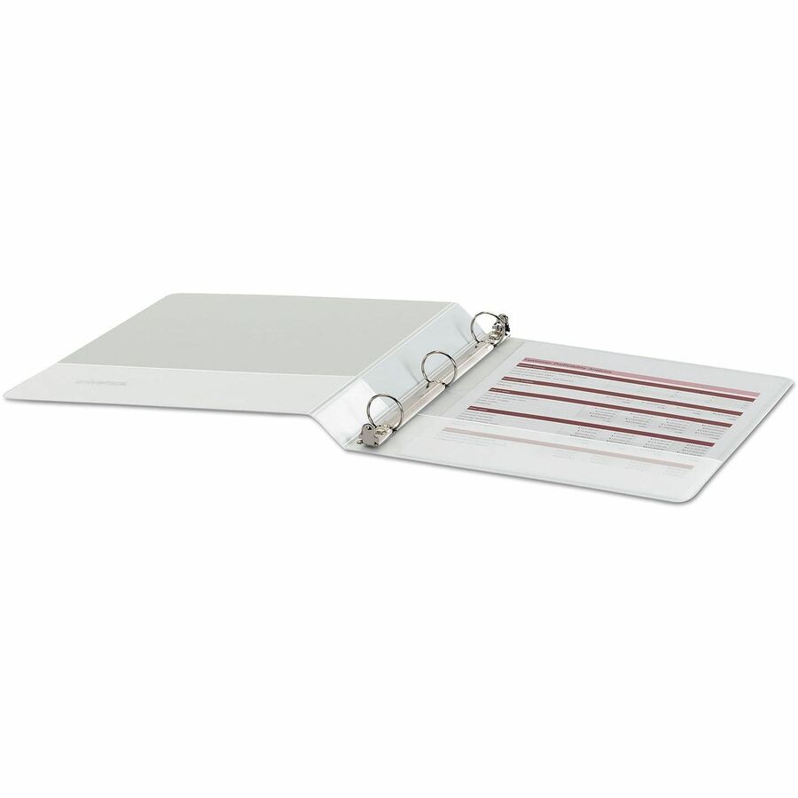 Economy Round Ring View Binder, 3 Rings, 1" Capacity, 11 x 8.5, White, 12/Carton