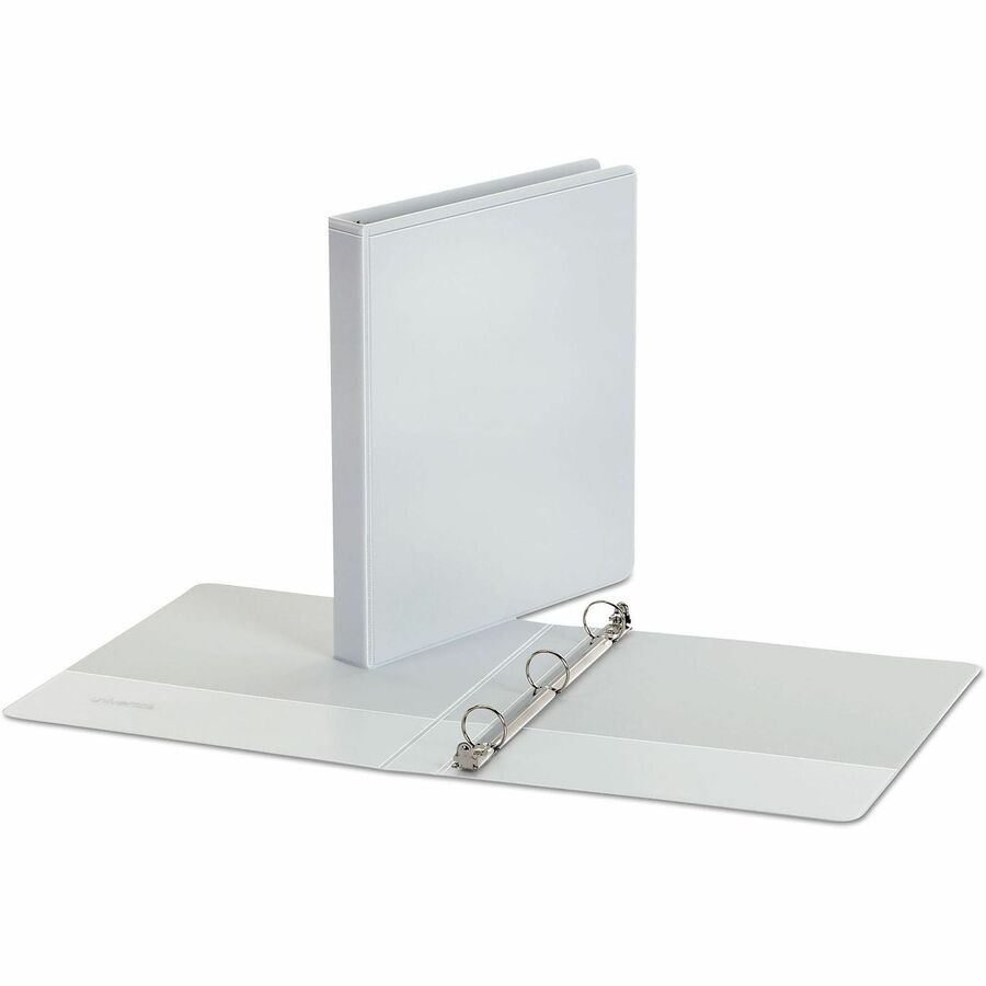 Economy Round Ring View Binder, 3 Rings, 1" Capacity, 11 x 8.5, White, 12/Carton