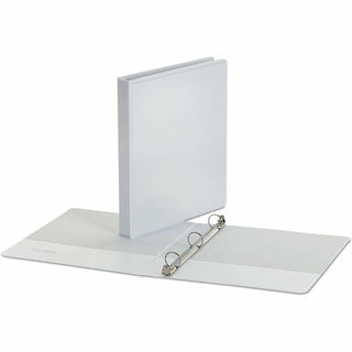 Economy Round Ring View Binder, 3 Rings, 1" Capacity, 11 x 8.5, White, 12/Carton