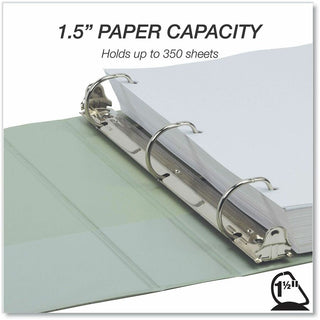 Earth's Choice Plant Based BOHO D-Ring View Binders, 1.5" Capacity, 11 x 8.5, Sage, 2/Pack