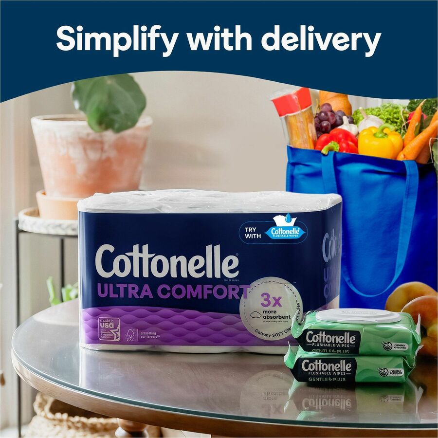 Ultra ComfortCare Toilet Paper, Soft Tissue, Mega Rolls, Septic Safe, 2-Ply, White, 284/Roll, 12 Rolls/Pack, 48 Rolls/Carton