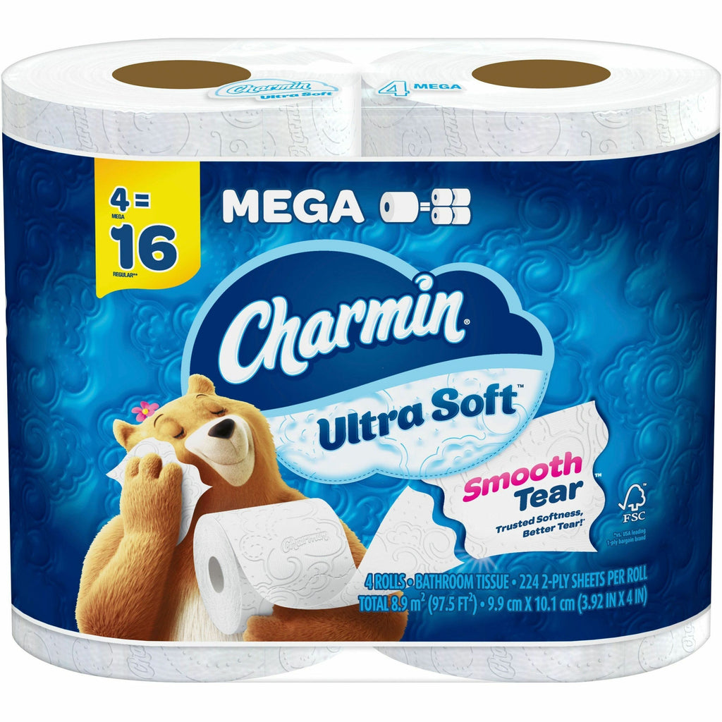 Ultra Soft Bathroom Tissue, Mega Roll, Septic Safe, 2-Ply, White, 224 Sheets/Roll, 4 Rolls/Pack, 8 Packs/Carton