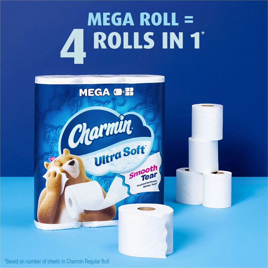 Ultra Soft Bathroom Tissue, Mega Roll, Septic Safe, 2-Ply, White, 224 Sheets/Roll, 4 Rolls/Pack, 8 Packs/Carton