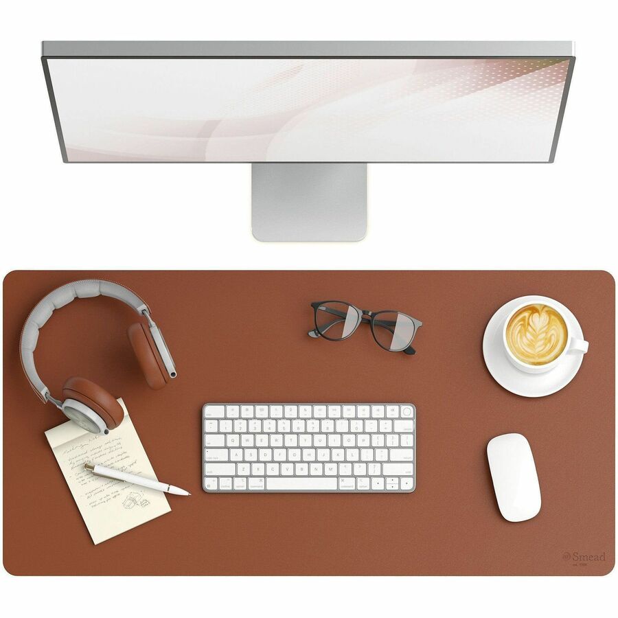 Vegan Leather Desk Pads, 31.5" x 15.7", Brown