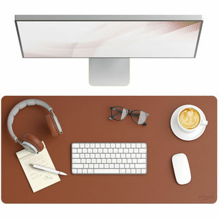 Vegan Leather Desk Pads, 31.5" x 15.7", Brown