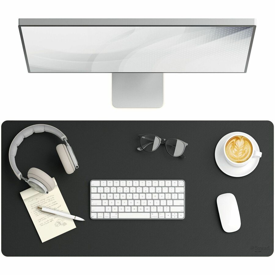 Vegan Leather Desk Pads, 31.5 x 15.7, Charcoal