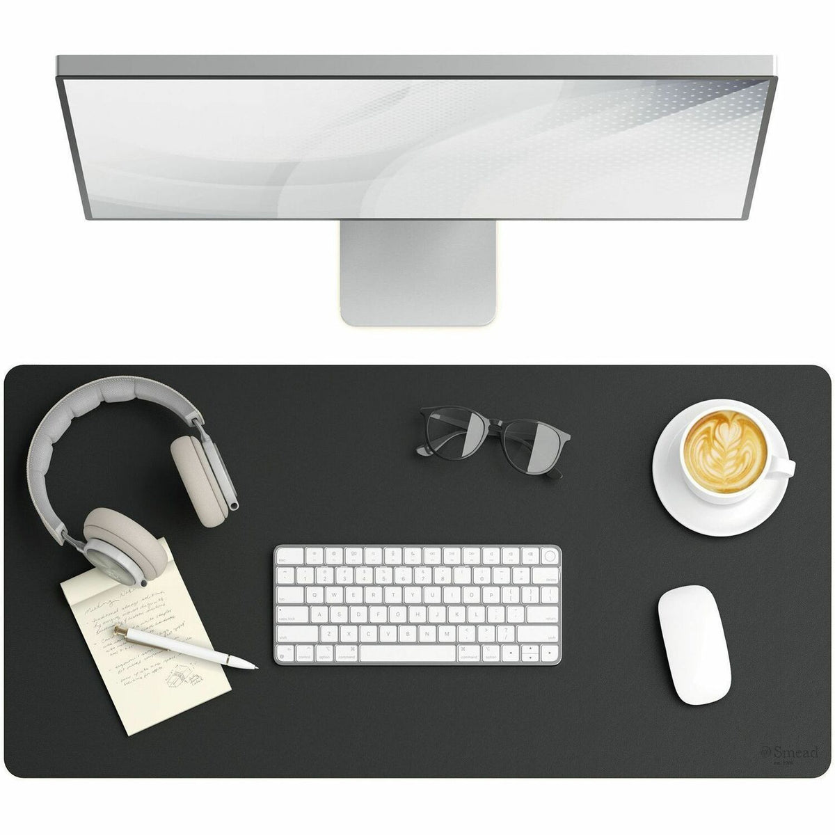 Vegan Leather Desk Pads, 31.5 x 15.7, Charcoal