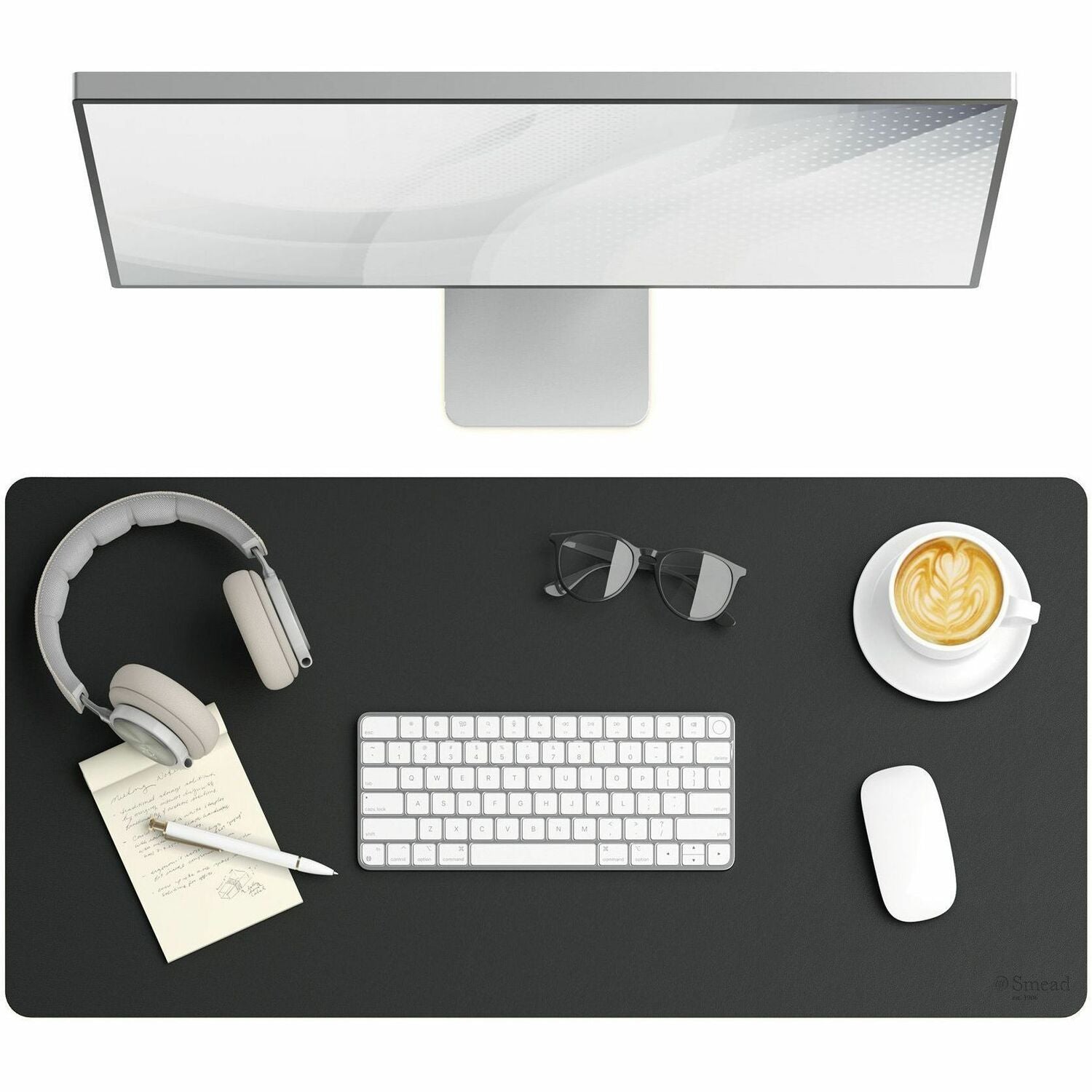 Vegan Leather Desk Pads, 31.5 x 15.7, Charcoal