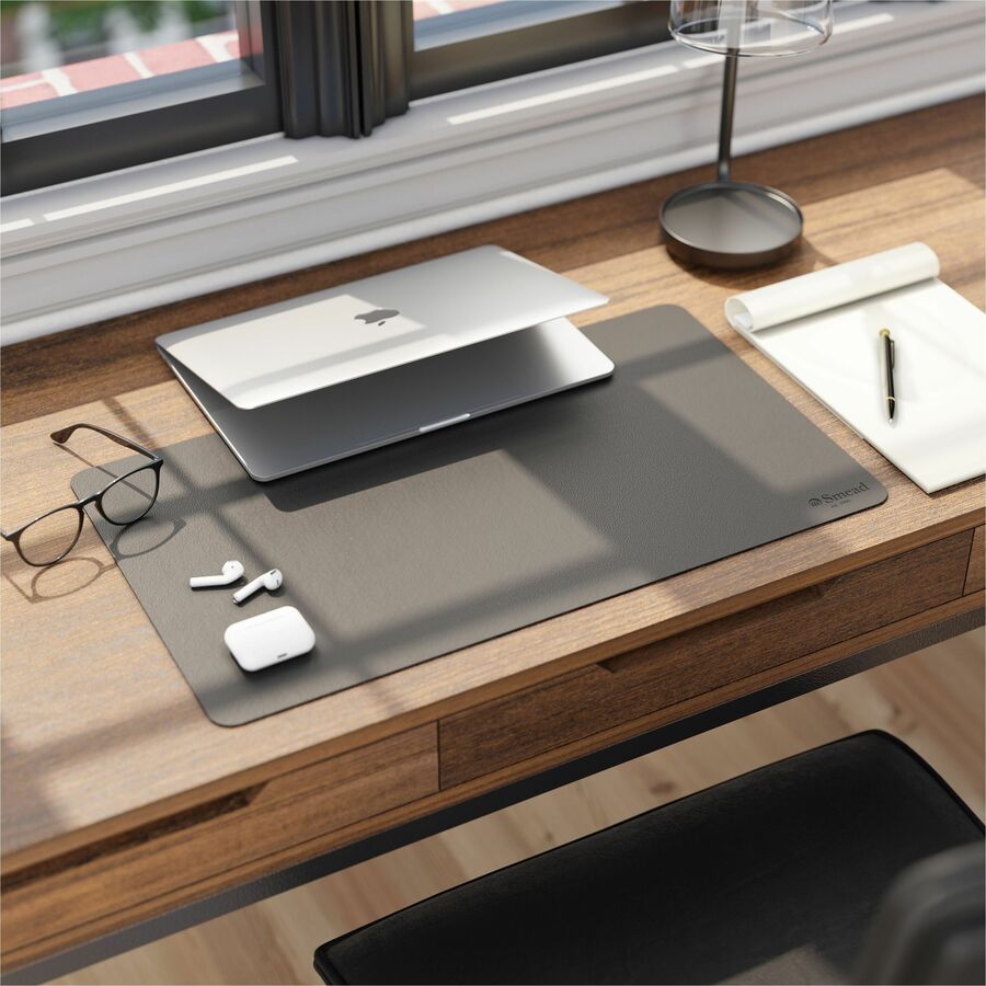 Vegan Leather Desk Pads, 23.6 x 13.7, Charcoal