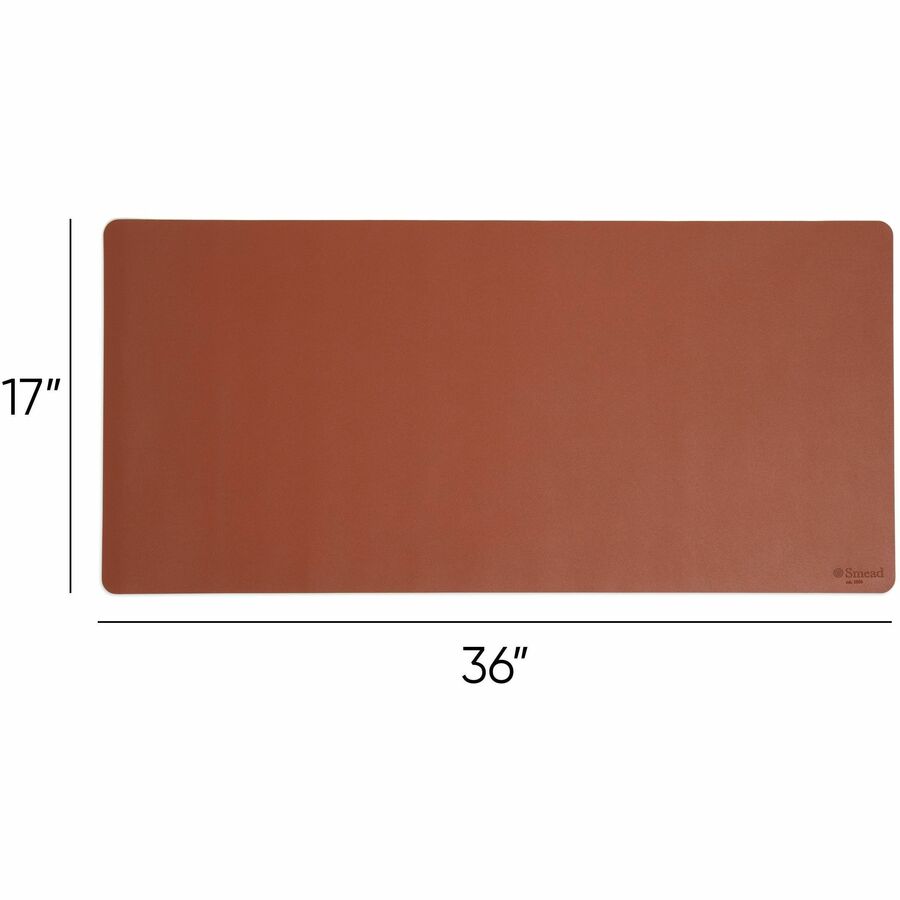 Vegan Leather Desk Pads, 36" x 17", Brown