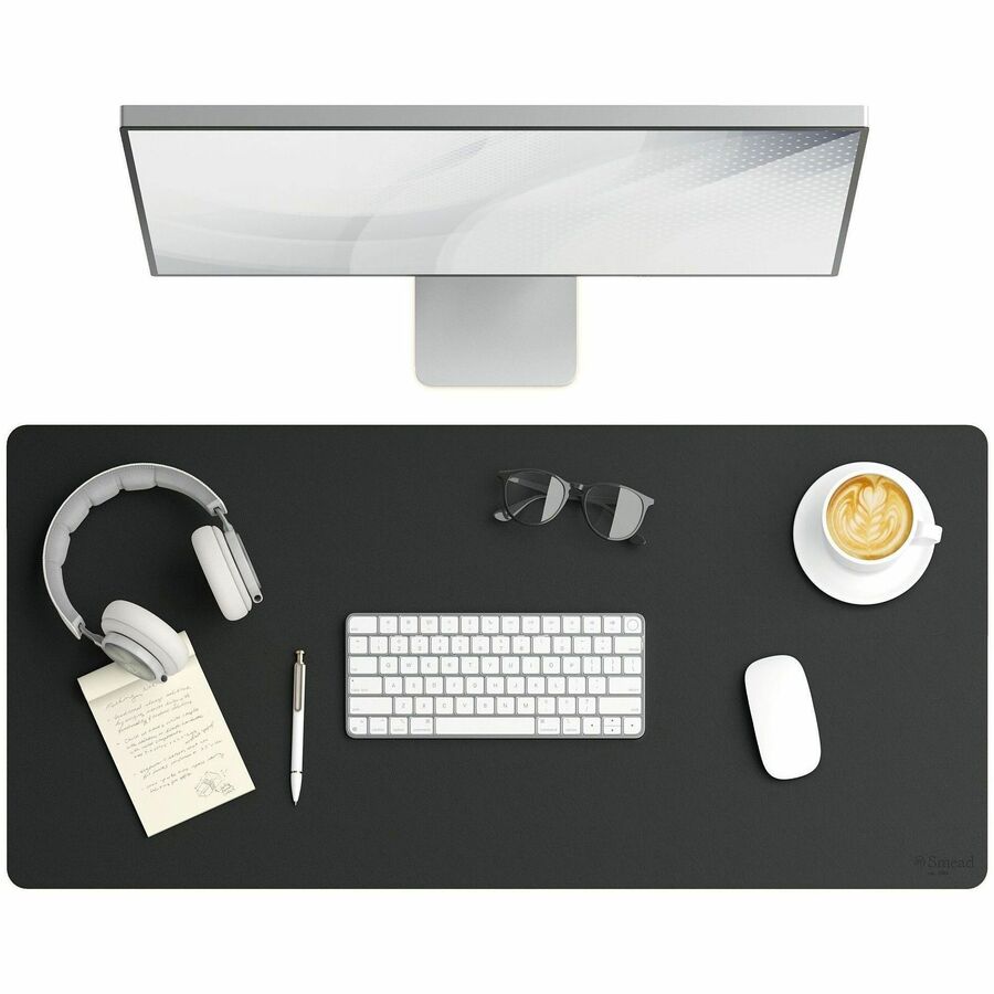 Vegan Leather Desk Pads, 36 x 17, Charcoal