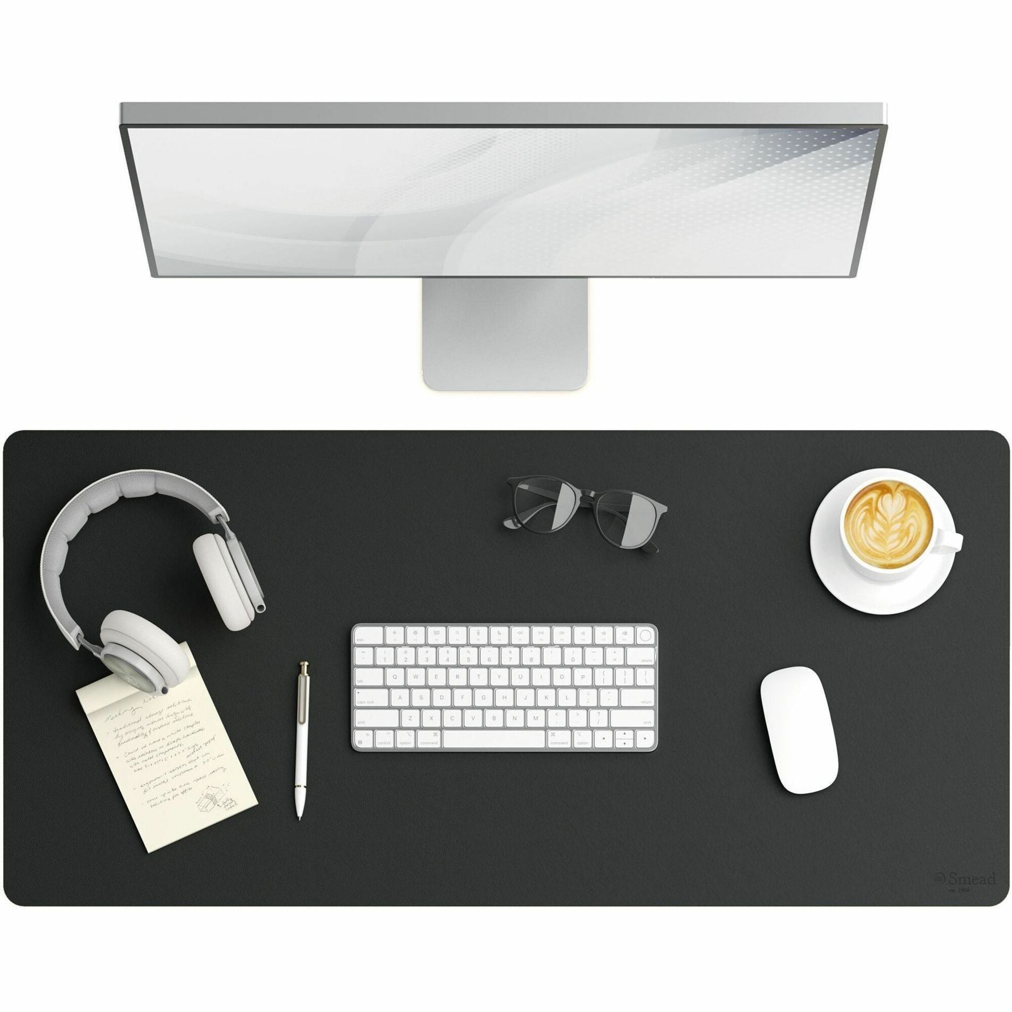 Vegan Leather Desk Pads, 36 x 17, Charcoal
