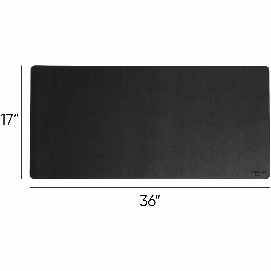 Vegan Leather Desk Pads, 36 x 17, Charcoal