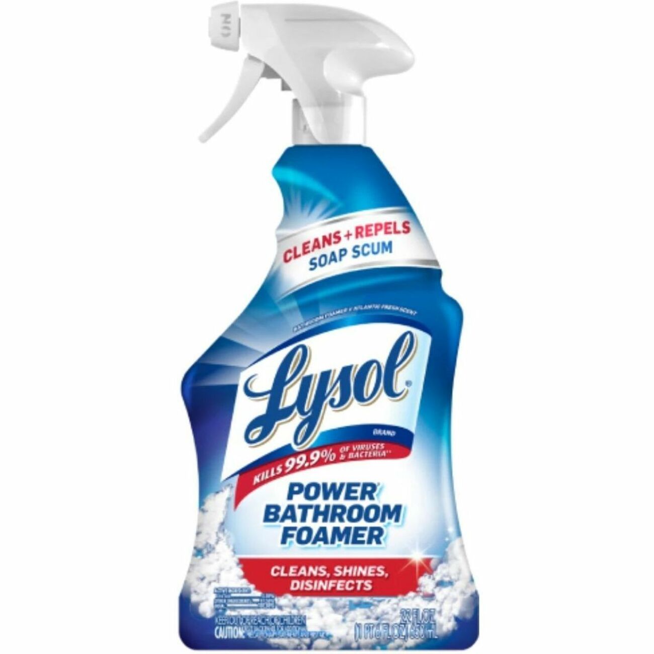 Disinfectant Power Bathroom Foamer, Liquid, Unscented, 22 oz Trigger Spray Bottle, 6/Carton