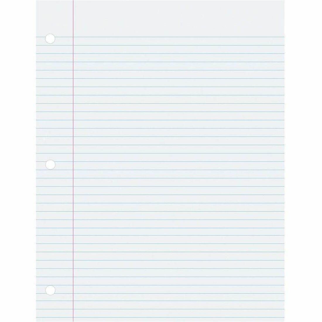 Pacon College-Ruled Filler Paper - 500 Sheets - Ruled Red Margin - 3 Hole(s) - 8 1/2" x 11" - White Paper - Smooth, Hole-punched, Recyclable - 1 Pack