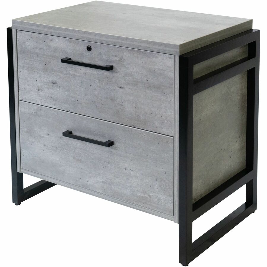 Martin Mason Concrete Laminate Unit - 36" x 28"31" - 2 x File Drawer(s) - Material: Solid Wood - Finish: Concrete