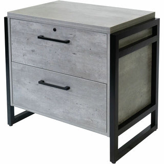 Martin Mason Concrete Laminate Unit - 36" x 28"31" - 2 x File Drawer(s) - Material: Solid Wood - Finish: Concrete