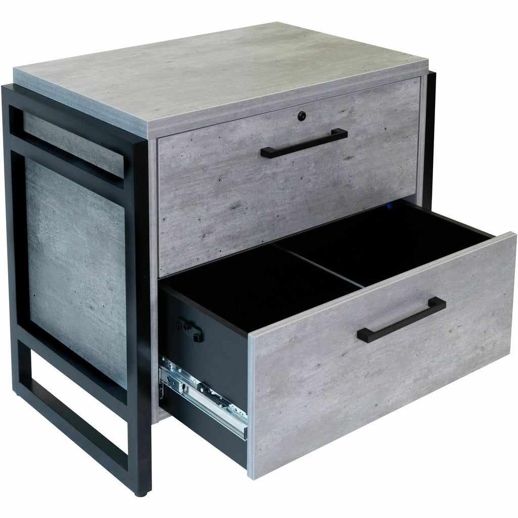 Martin Mason Concrete Laminate Unit - 36" x 28"31" - 2 x File Drawer(s) - Material: Solid Wood - Finish: Concrete