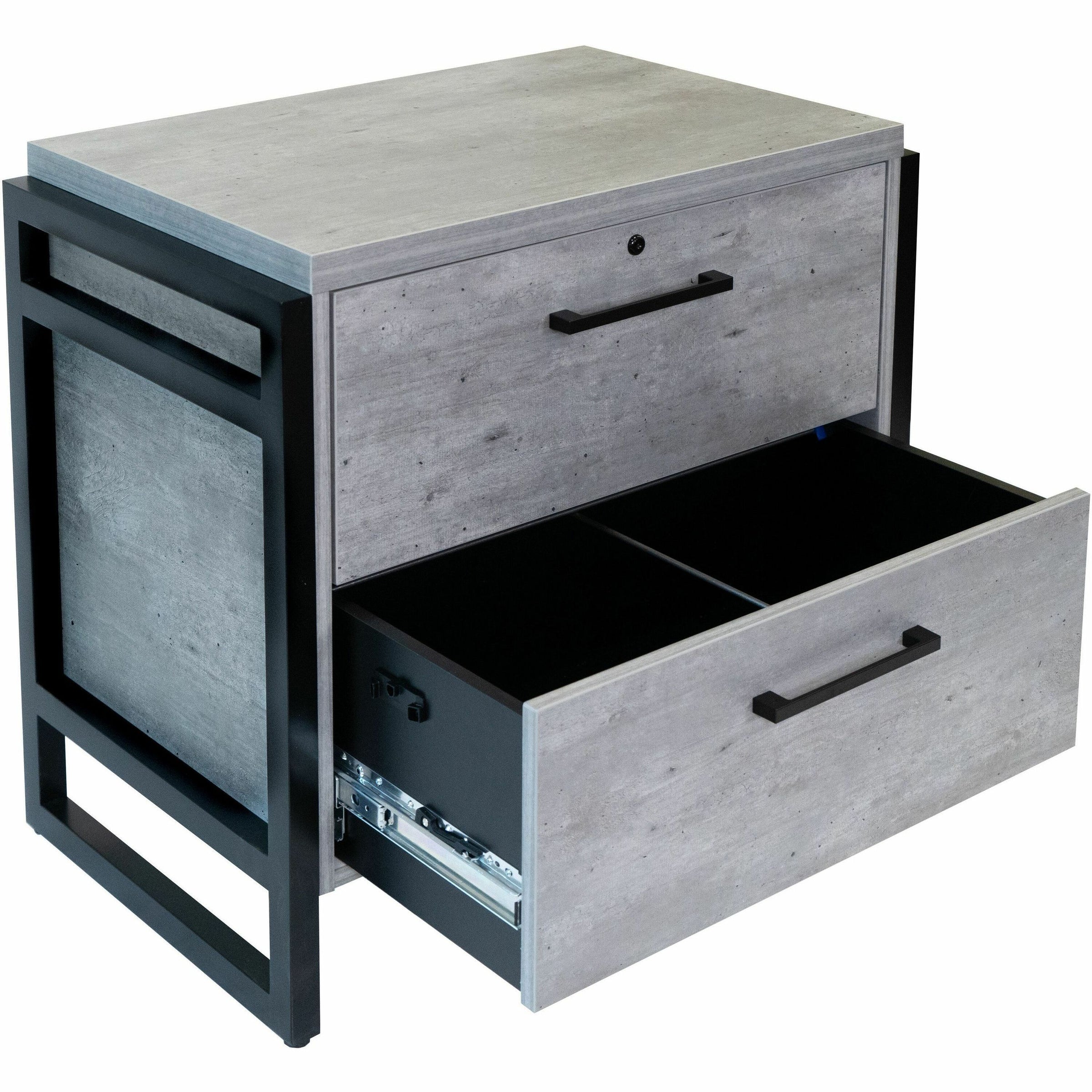 Martin Mason Concrete Laminate Unit - 36" x 28"31" - 2 x File Drawer(s) - Material: Solid Wood - Finish: Concrete