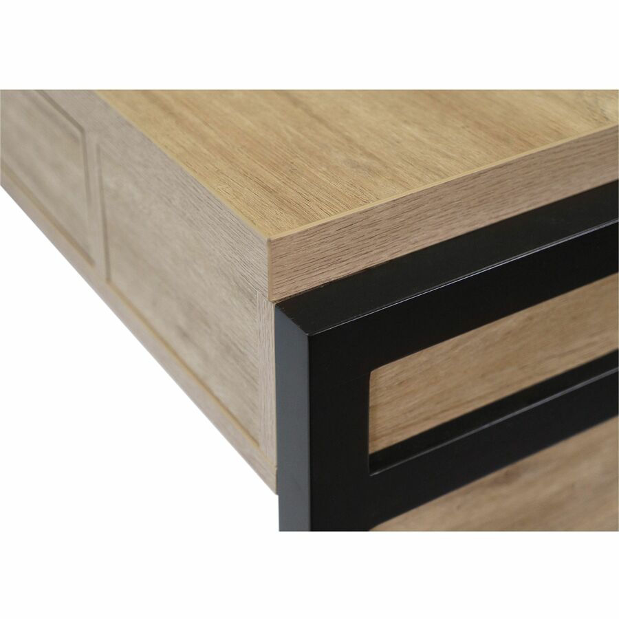 Martin Mason Open L Desk Box 1 of 2 - 60" x 30" x 31" - 1 x Storage Drawer(s) - Material: Solid Wood - Finish: Monarca Natural