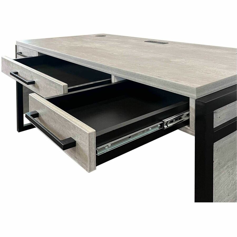 Martin Mason Concrete Laminate Unit - 60" x 24"31" - 3 Drawer(s) - Material: Solid Wood - Finish: Concrete