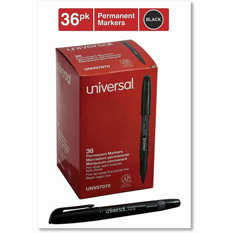 Pen-Style Permanent Marker Value Pack, Fine Bullet Tip, Black, 36/Pack
