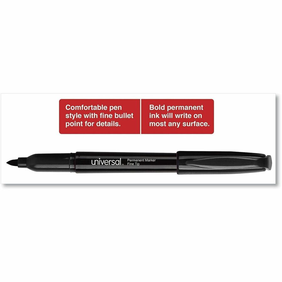 Pen-Style Permanent Marker Value Pack, Fine Bullet Tip, Black, 36/Pack