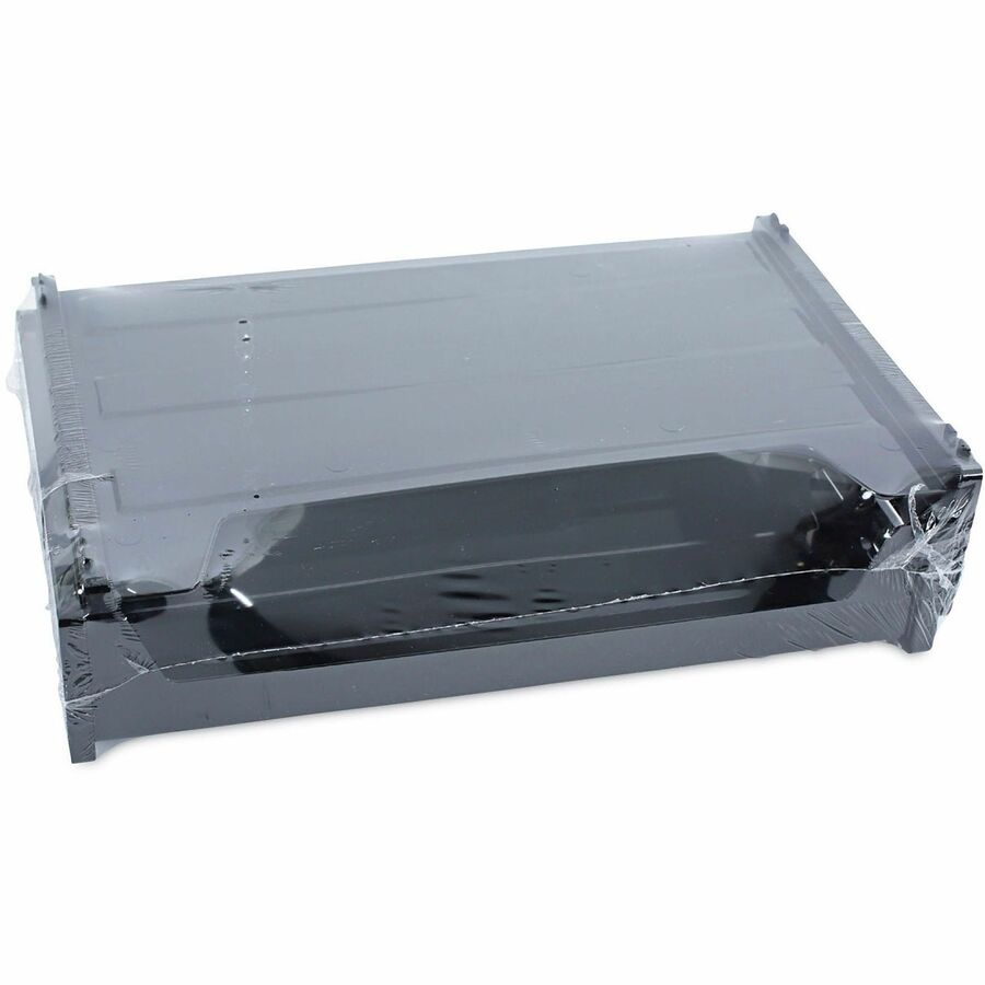 Recycled Plastic Side Load Desk Trays, 2 Sections, Letter Size Files, 13" x 9" x 2.75", Black