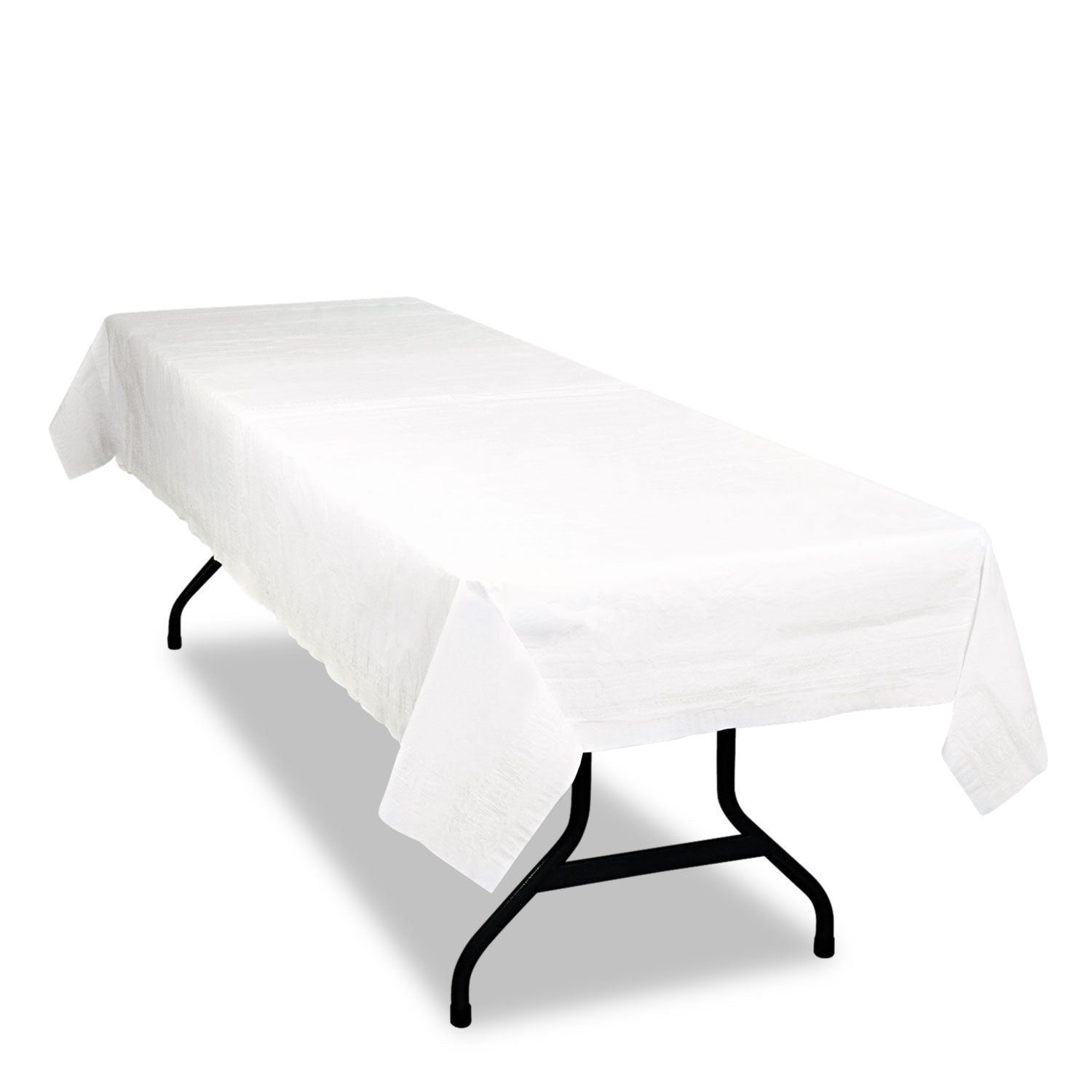 Table Set Poly Tissue Table Cover, 54" x 108", White, 6/Pack - 