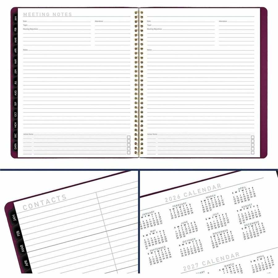 Contemporary Monthly Planner, 11.38 x 9.63, Purple Cover, 12-Month (Jan to Dec): 2024