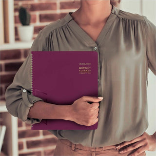 Contemporary Monthly Planner, 11.38 x 9.63, Purple Cover, 12-Month (Jan to Dec): 2024