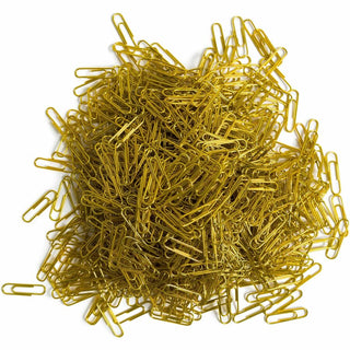 Paper Clips, Medium, Vinyl-Coated, Gold, 200 Clips/Box, 5 Boxes/Pack