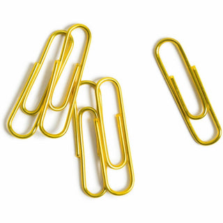 Paper Clips, Medium, Vinyl-Coated, Gold, 200 Clips/Box, 5 Boxes/Pack