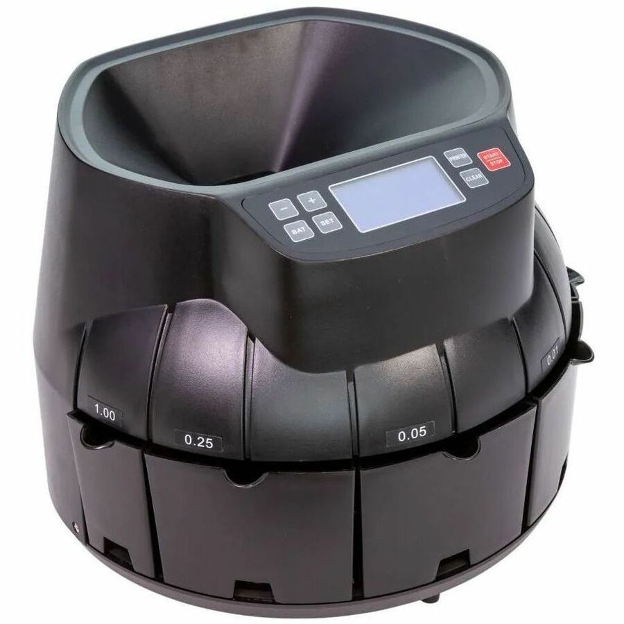 Coin Counter, Dimes, Nickels, Pennies, Quarters, 14.2 x 13.4 x 11, Black