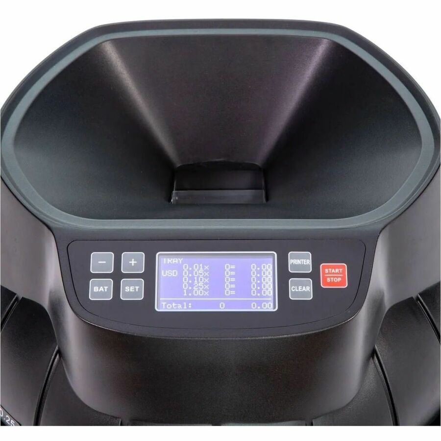 Coin Counter, Dimes, Nickels, Pennies, Quarters, 14.2 x 13.4 x 11, Black