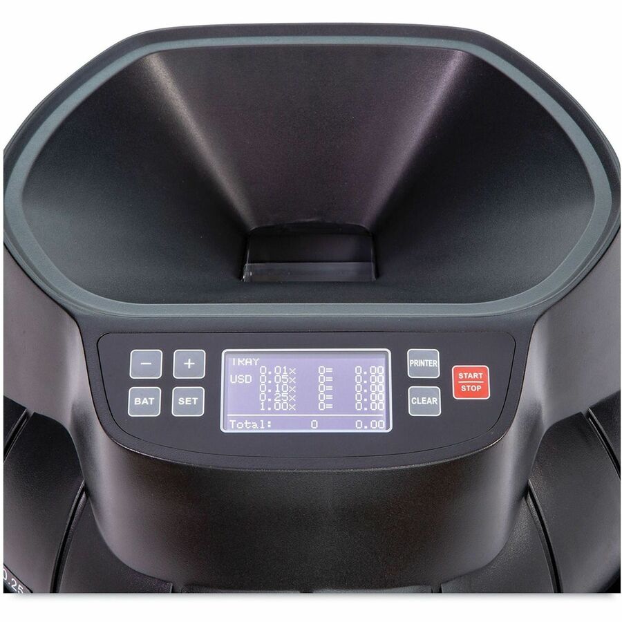 Coin Counter, Dimes, Nickels, Pennies, Quarters, 14.2 x 13.4 x 11, Black