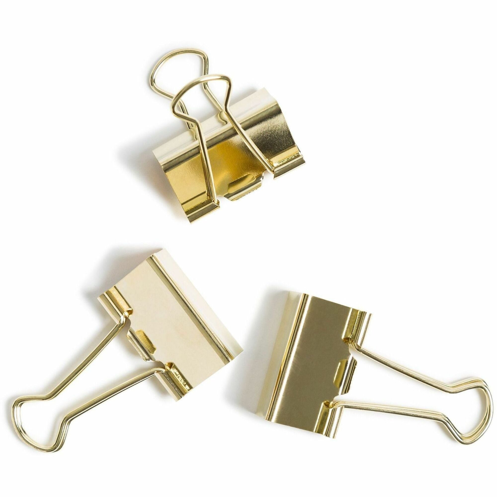 Binder Clips, Medium, Gold, 72/Pack