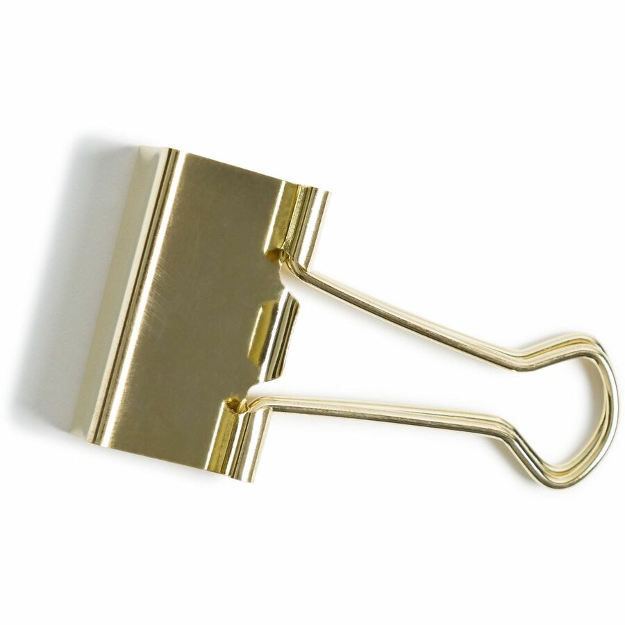 Binder Clips, Medium, Gold, 72/Pack