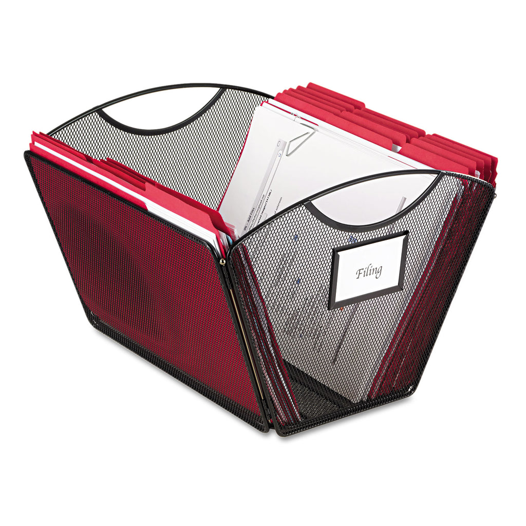 Onyx Mesh Desktop Tub File, Letter Files, 12.5" x 13.75" x 9.5", Black - 2